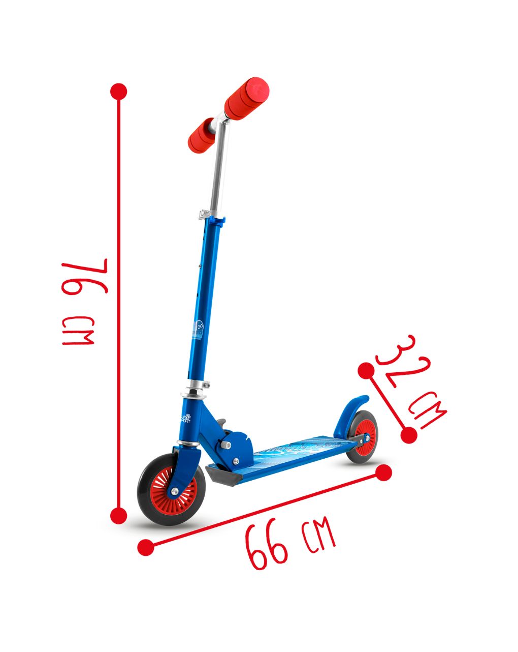 Sun & sport αναδιπλούμενο πατίνι μπλε με ρυθμιζόμενο ύψος - Sun&Sport