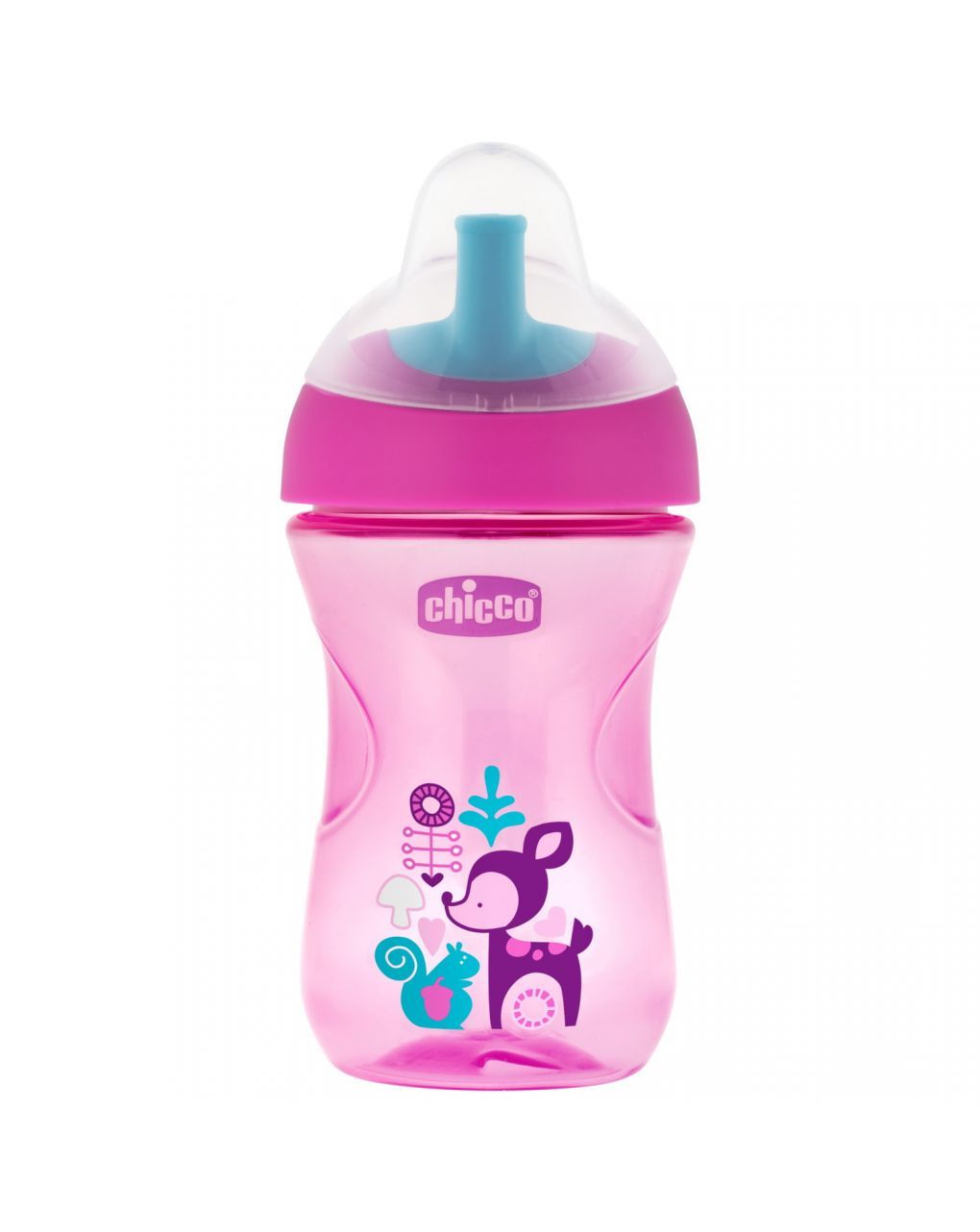 Chicco εκπαιδευτικό ποτηράκι advanced 266ml με καλαμάκι 12m+ ροζ (σχέδια) f04-06941-10-01 - Chicco