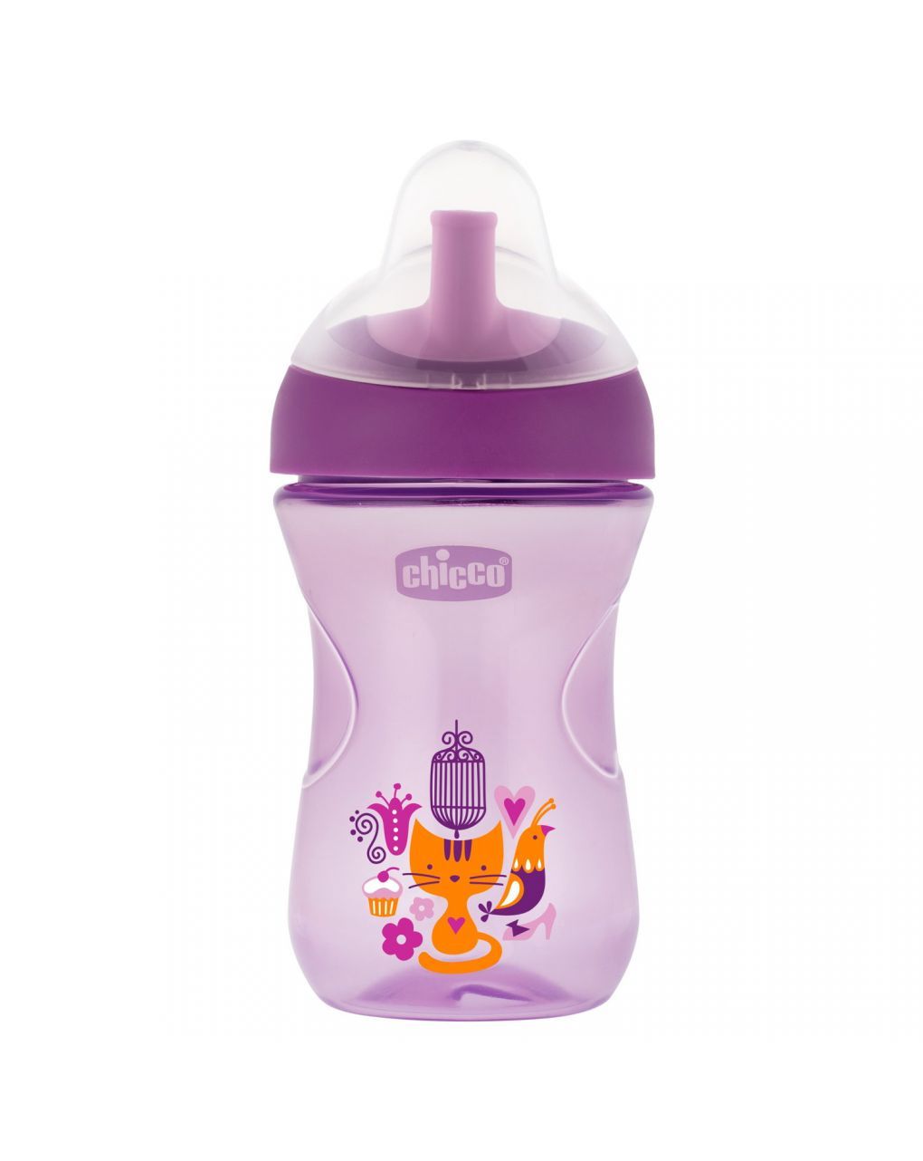 Chicco εκπαιδευτικό ποτηράκι advanced 266ml με καλαμάκι 12m+ ροζ (σχέδια) f04-06941-10-01 - Chicco