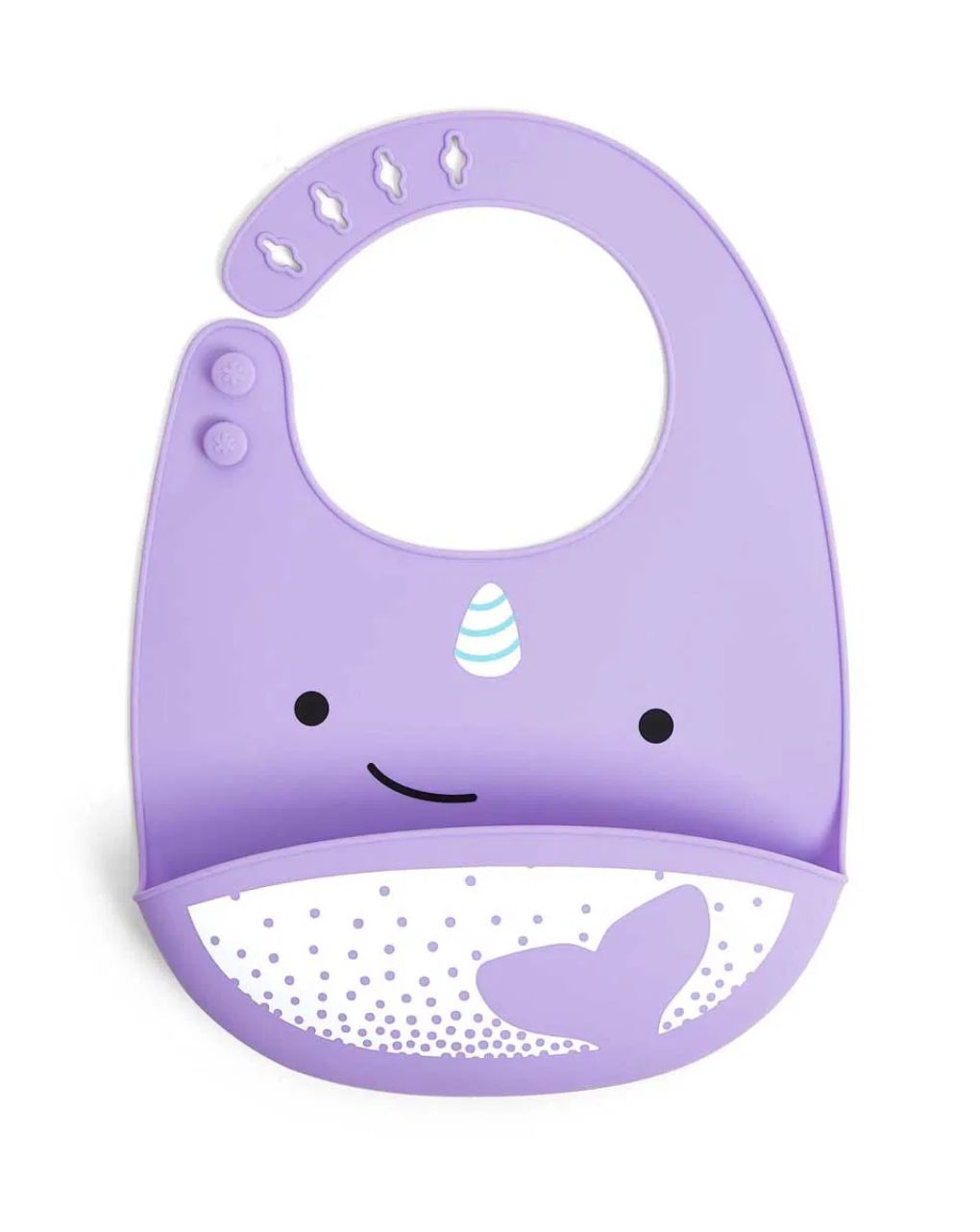 Skip hop zoo fold & go σαλιάρα σιλικόνης narwhal 29-2904002-30
