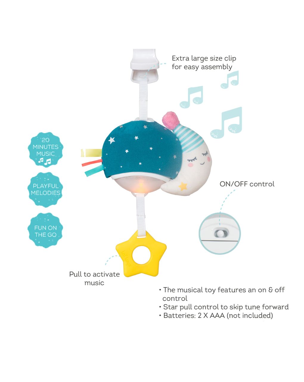 Taf toys κρεμαστό μουσικό παιχνίδι musical mini moon t-12585 - Taf-toys