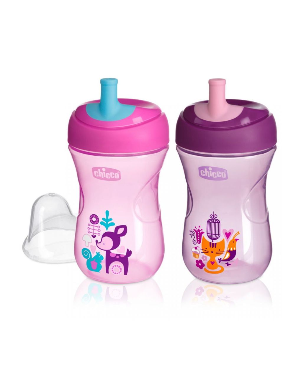 Chicco εκπαιδευτικό ποτηράκι advanced 266ml με καλαμάκι 12m+ ροζ (σχέδια) f04-06941-10-01 - Chicco