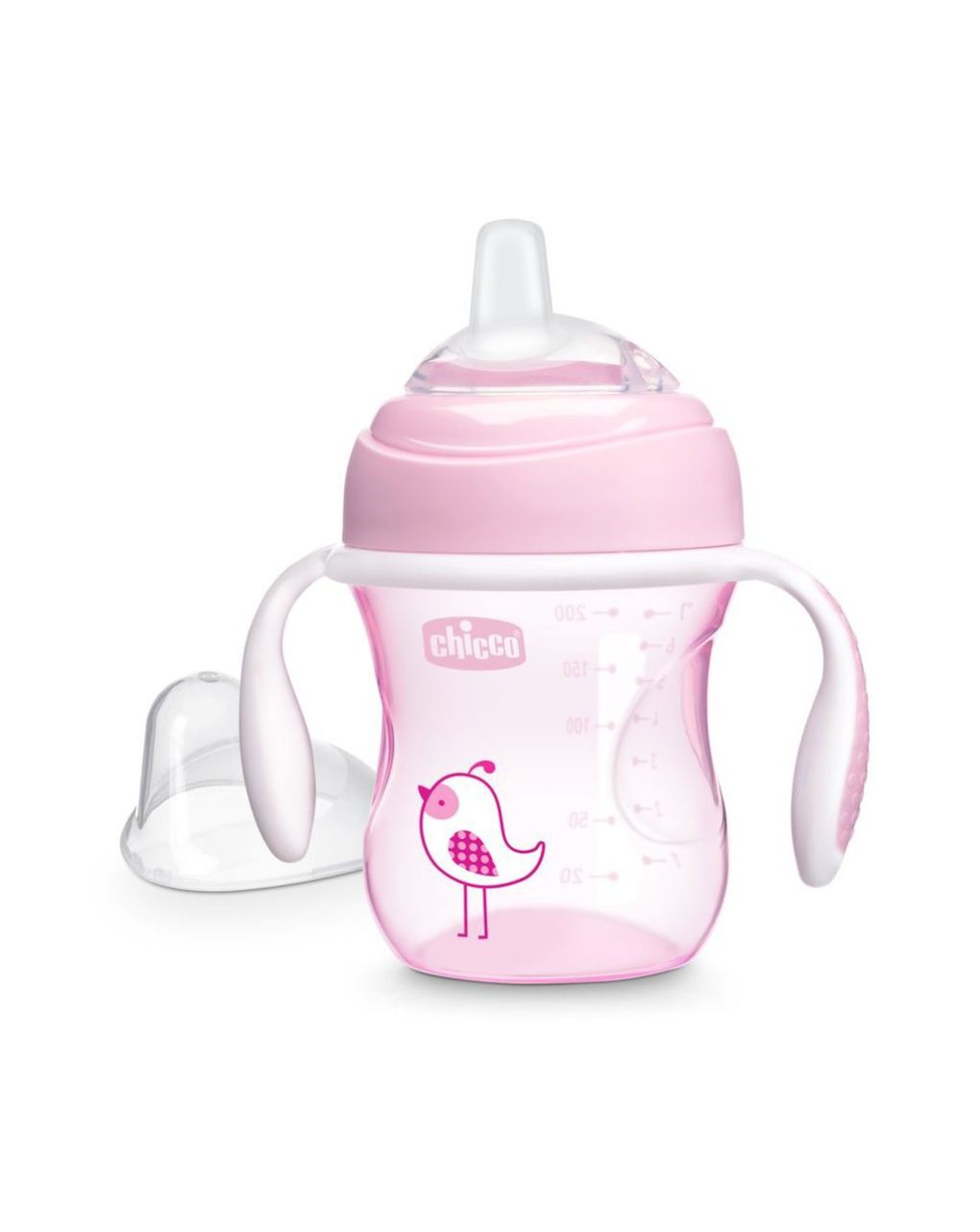 Chicco εκπαιδευτικό ποτηράκι 200ml transition 4m+ ροζ f04-06911-10-01 - Chicco