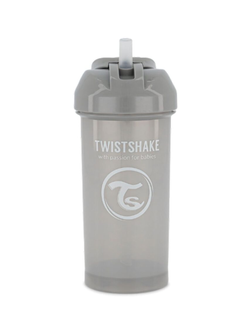 Twistshake κύπελλο straw cup 360ml 6m+ pastel grey 32-08-78680 - Twistshake