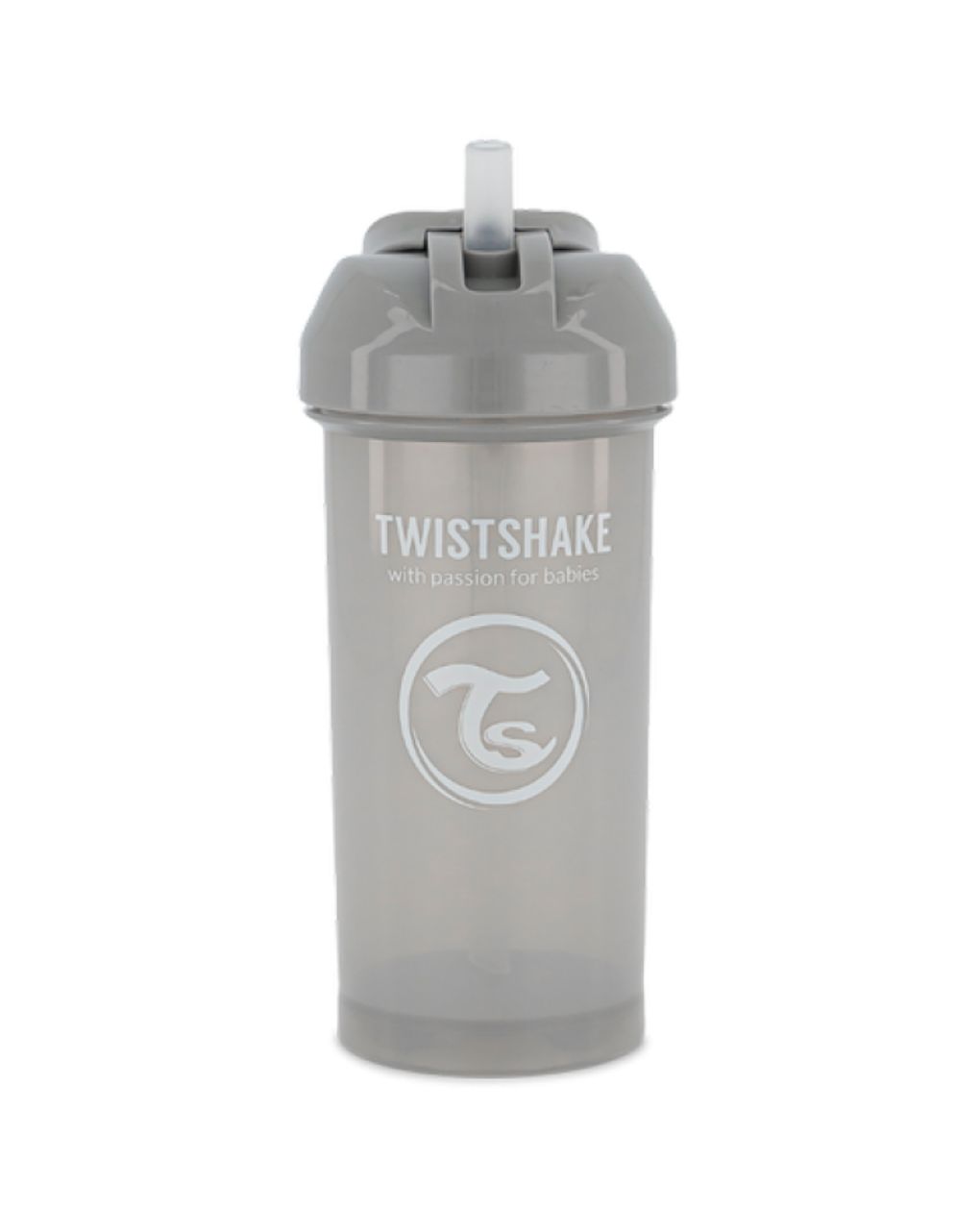 Twistshake κύπελλο straw cup 360ml 6m+ pastel grey 32-08-78680 - Twistshake