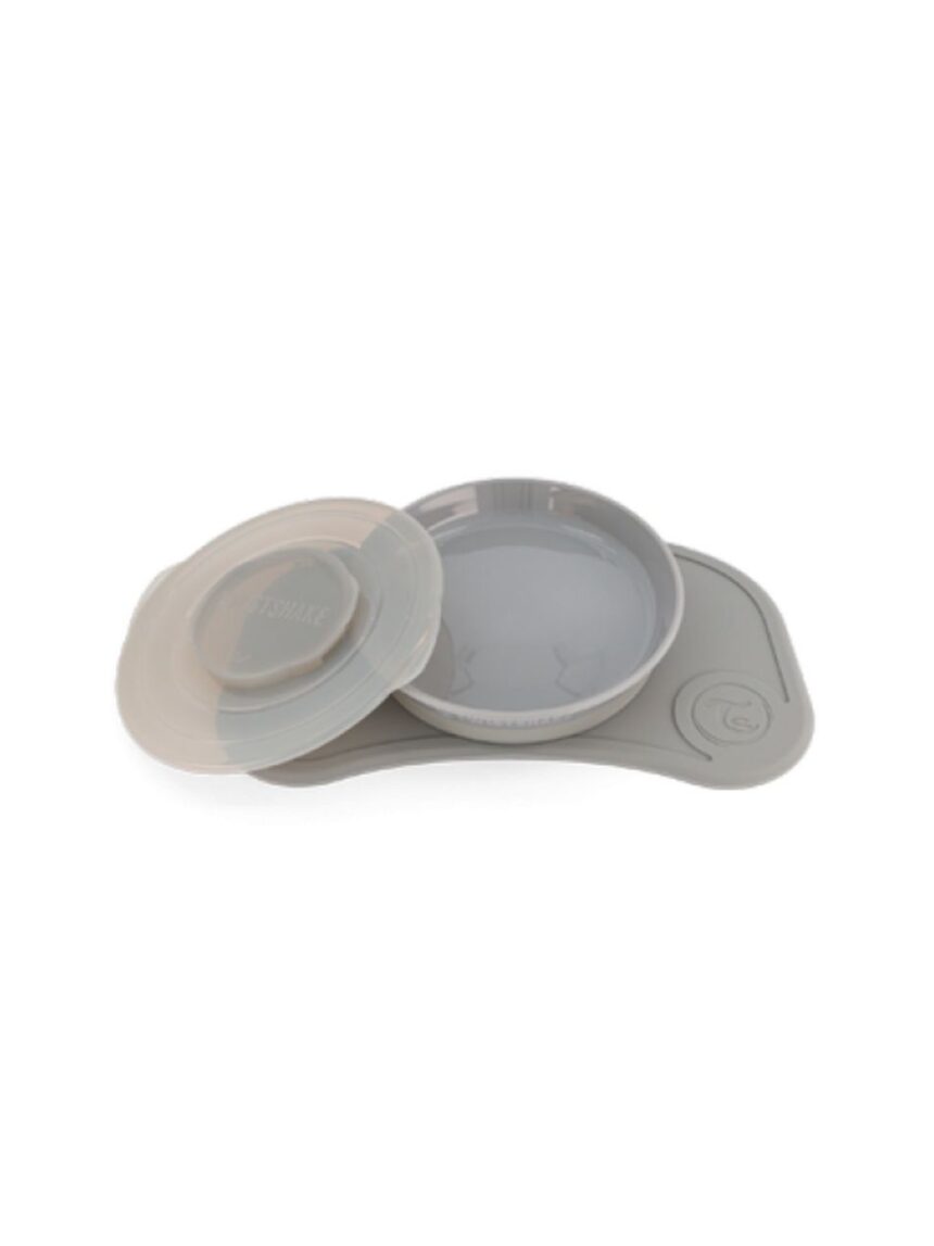 Twistshake σουπλά click-mat mini & πιάτο 6m+ pastel grey 32-08-78442 - Twistshake