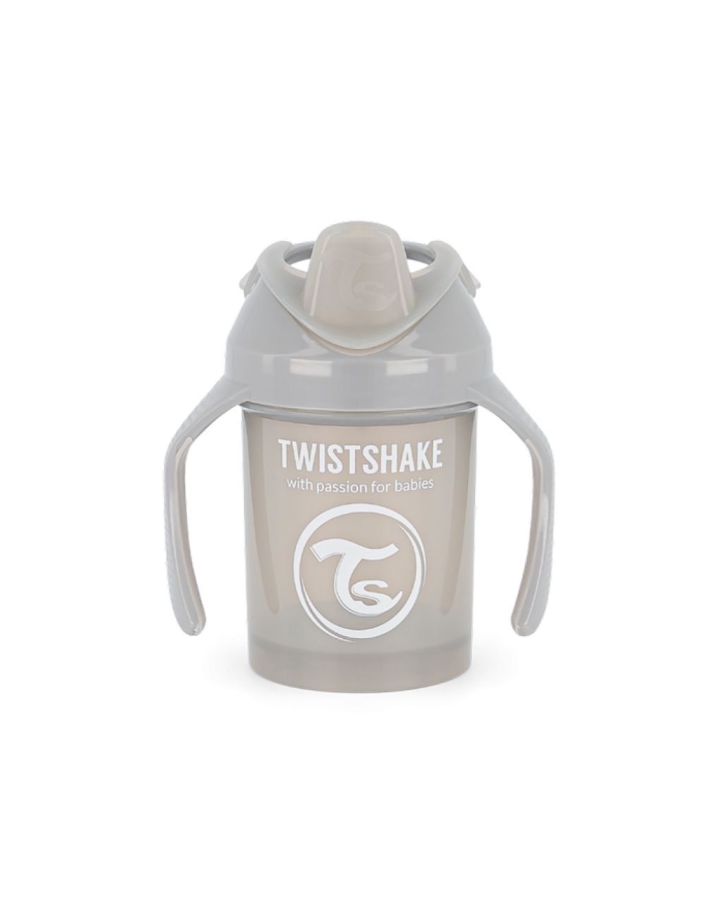 Twistshake κύπελλο mini cup 230ml 4m+ pastel grey με μίξερ φρούτων 32-08-78272