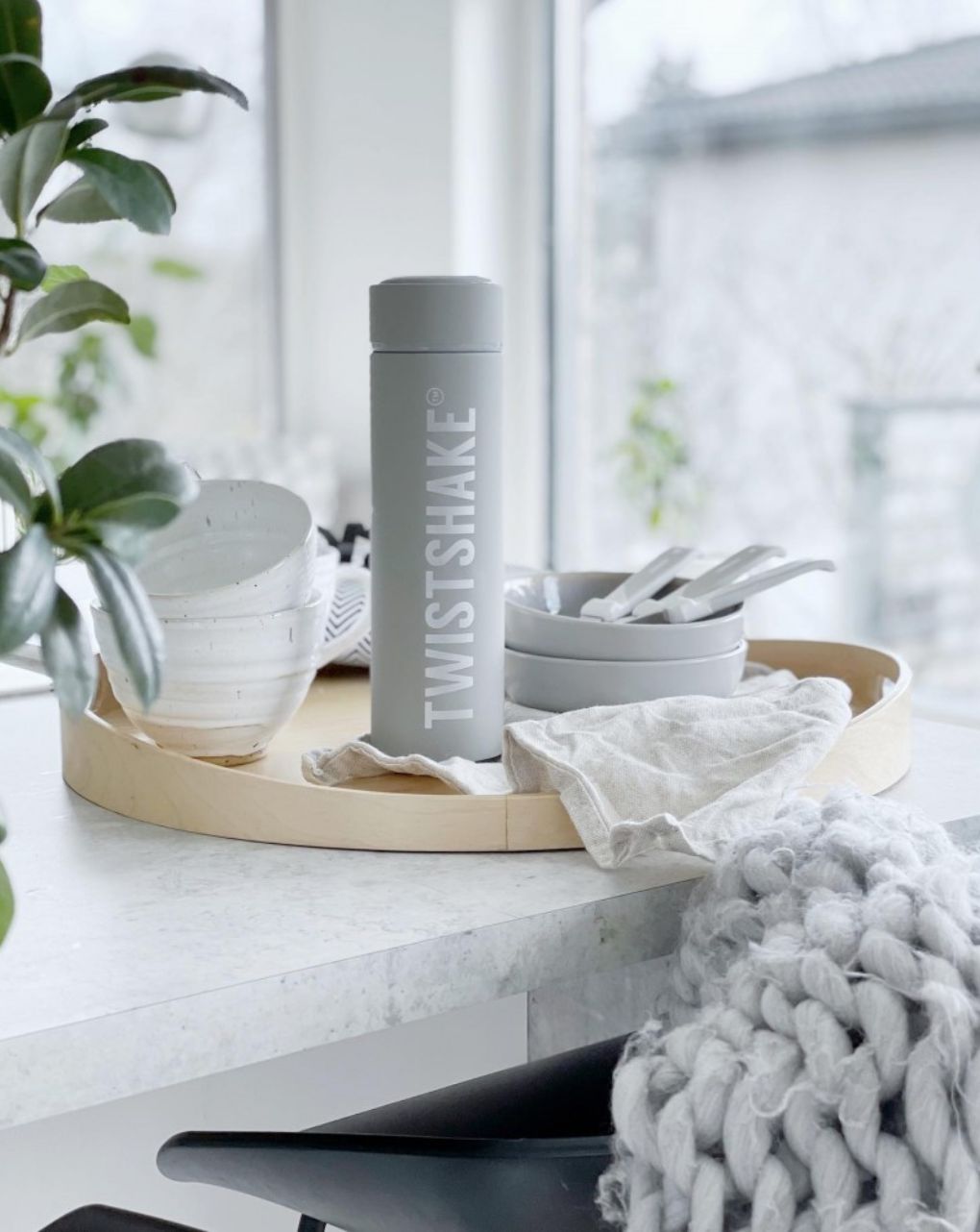 Twistshake θερμός ζεστού κρύου 420ml pastel grey 32-08-78302 - Twistshake