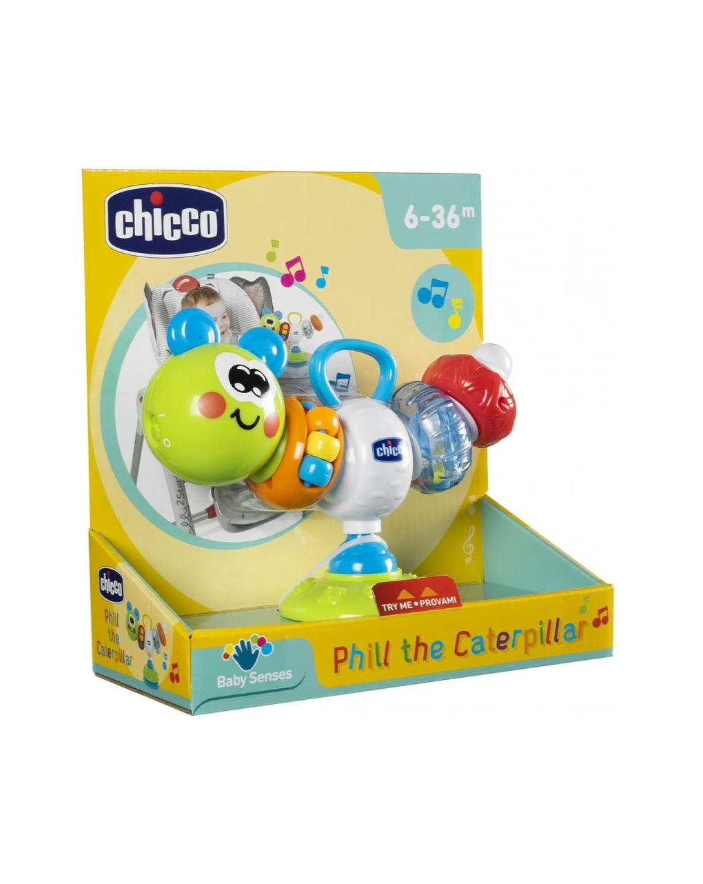 Chicco phil the caterpillar η κάμπια για κάθισμα φαγητού y02-10036-00 - Chicco