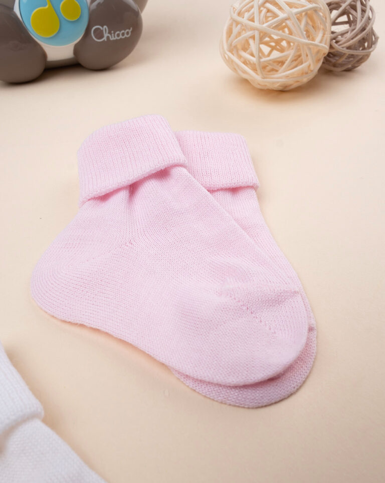 βρεφικά καλτσάκια λευκό/γαλάζιο πακέτο x2 για κορίτσι - Prénatal