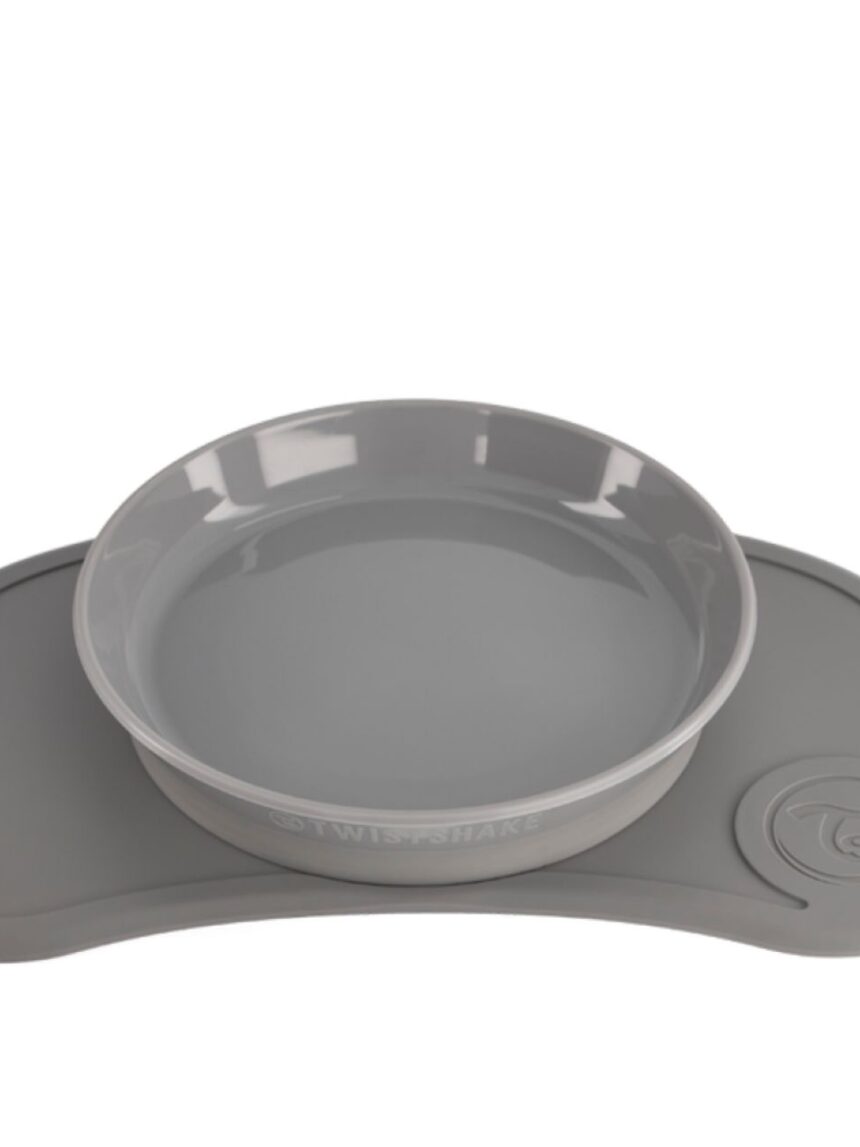 Twistshake σουπλά click-mat mini & πιάτο 6m+ pastel grey 32-08-78442 - Twistshake