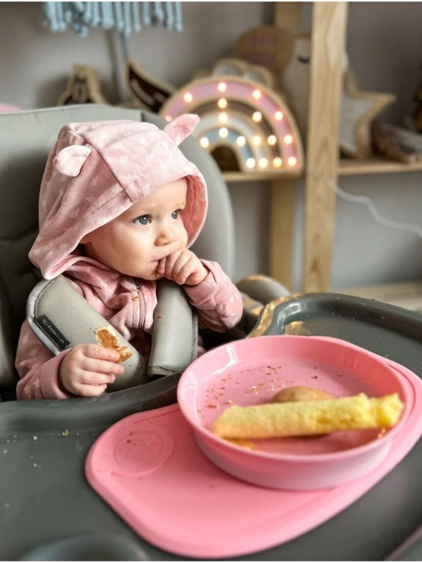 Twistshake σουπλά click-mat mini & πιάτο 6m+ pastel pink 32-08-78439 - Twistshake