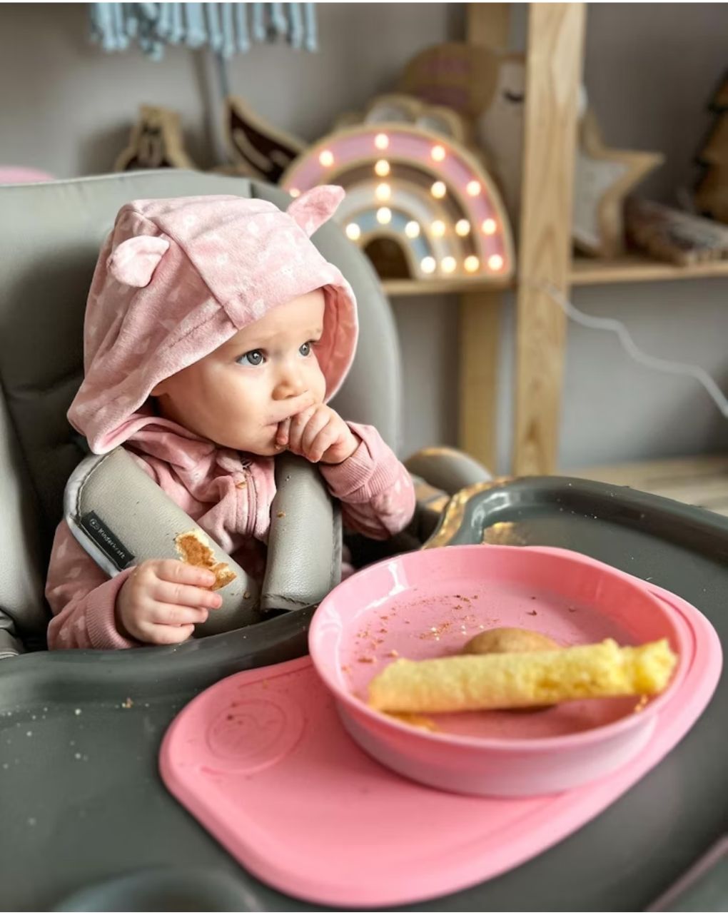 Twistshake σουπλά click-mat mini & πιάτο 6m+ pastel pink 32-08-78439 - Twistshake