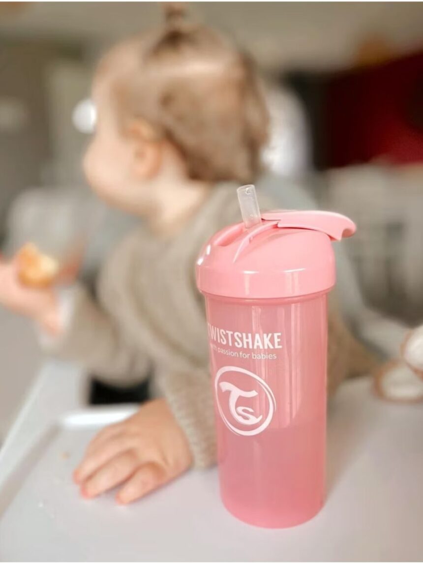 Twistshake κύπελλο straw cup 360ml 6m+ pastel pink 32-08-78588 - Twistshake