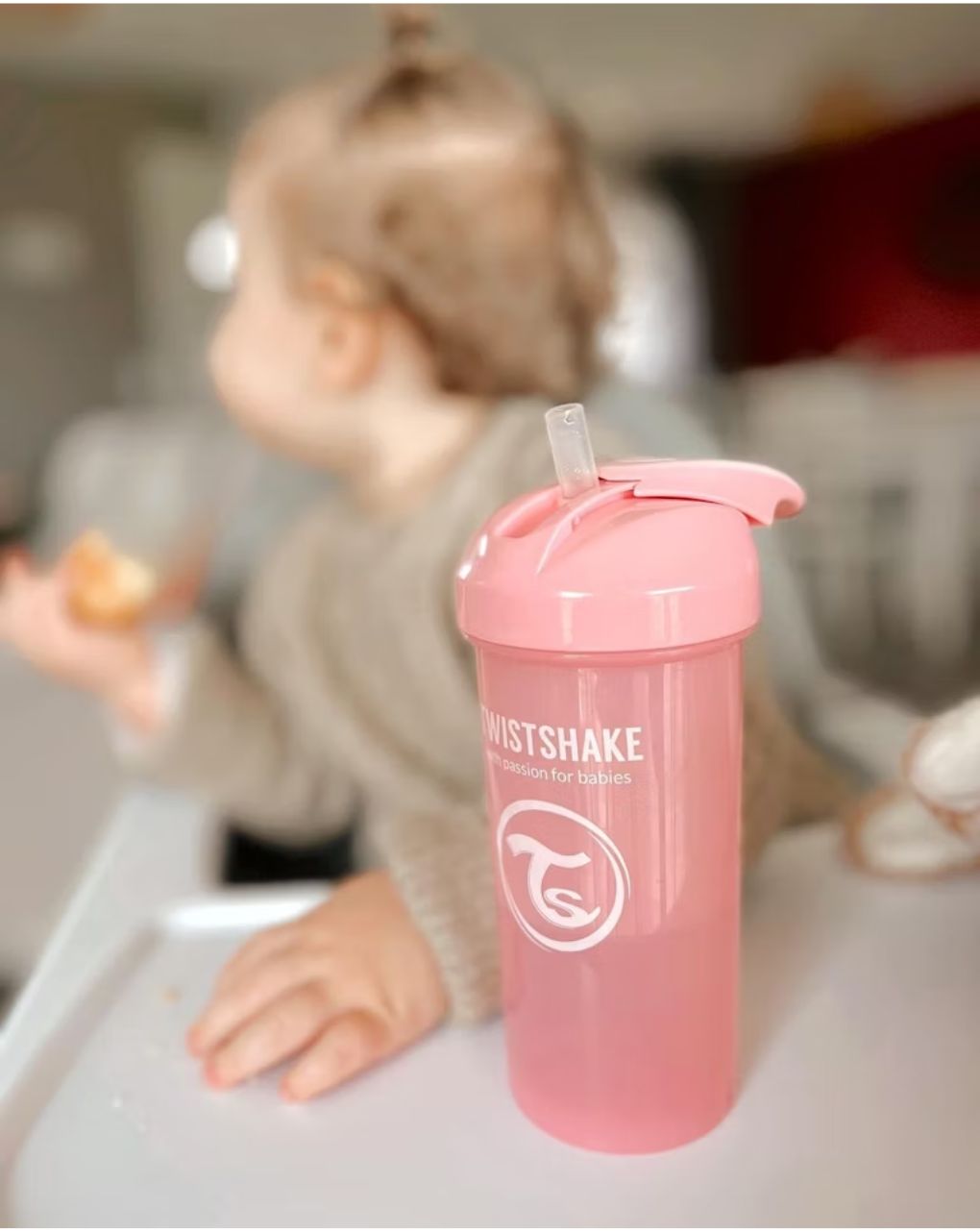Twistshake κύπελλο straw cup 360ml 6m+ pastel pink 32-08-78588 - Twistshake