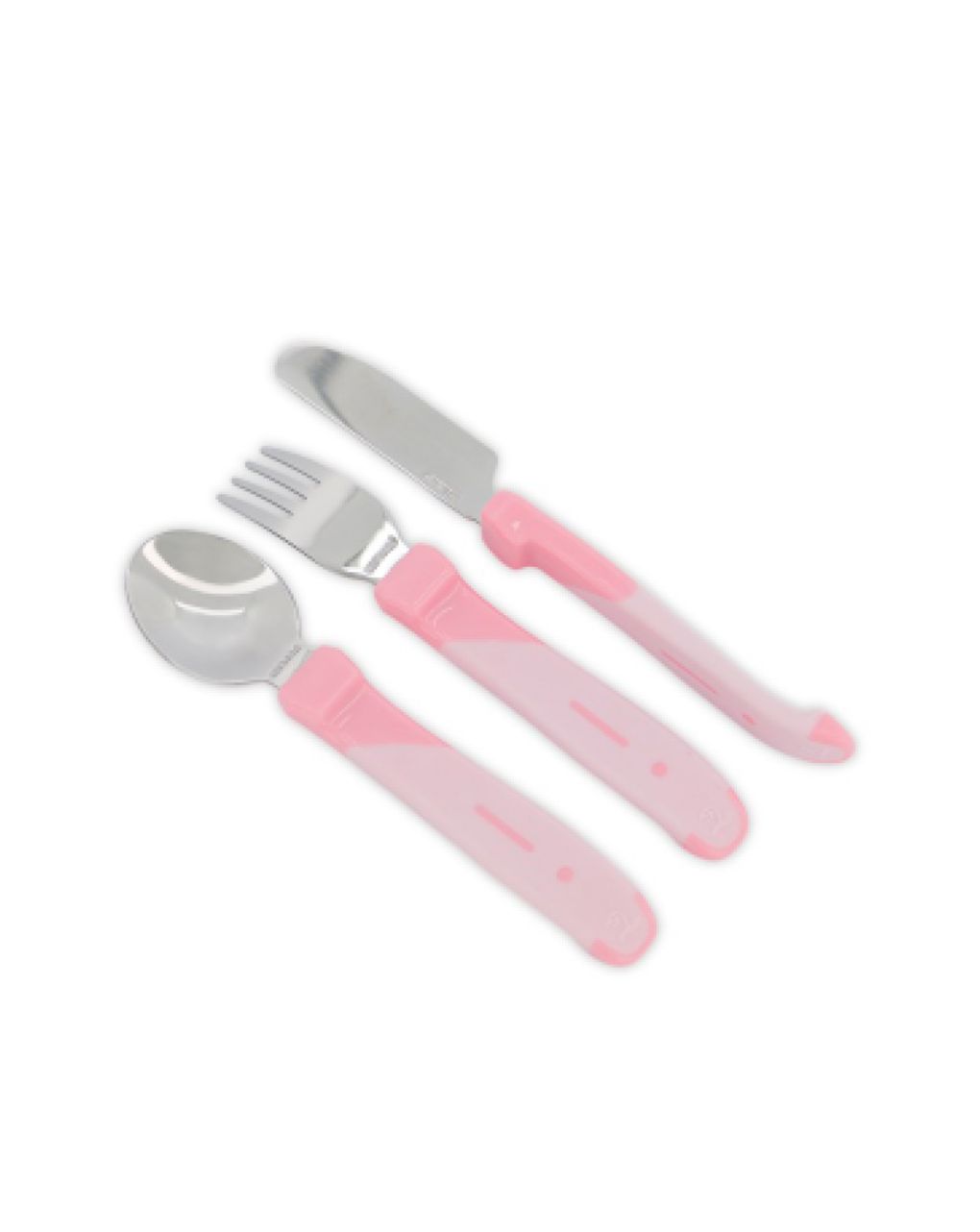 Twistshake ανοξείδωτο σετ κουτάλι, μαχαίρι, πιρούνι 12m+ pastel pink 32-08-78209 - Twistshake