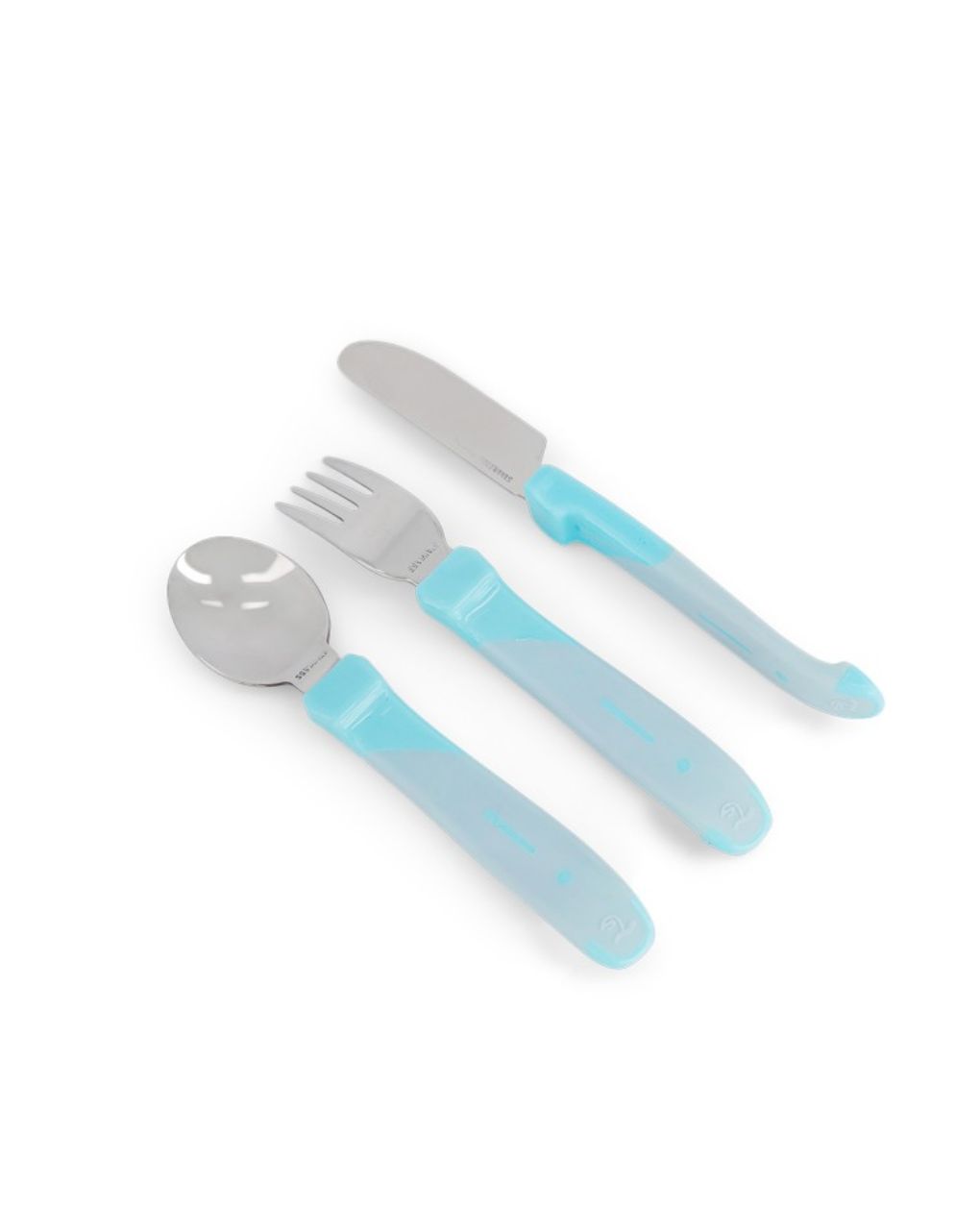 Twistshake ανοξείδωτο σετ κουτάλι, μαχαίρι, πιρούνι 12m+ pastel blue 32-08-78210 - Twistshake