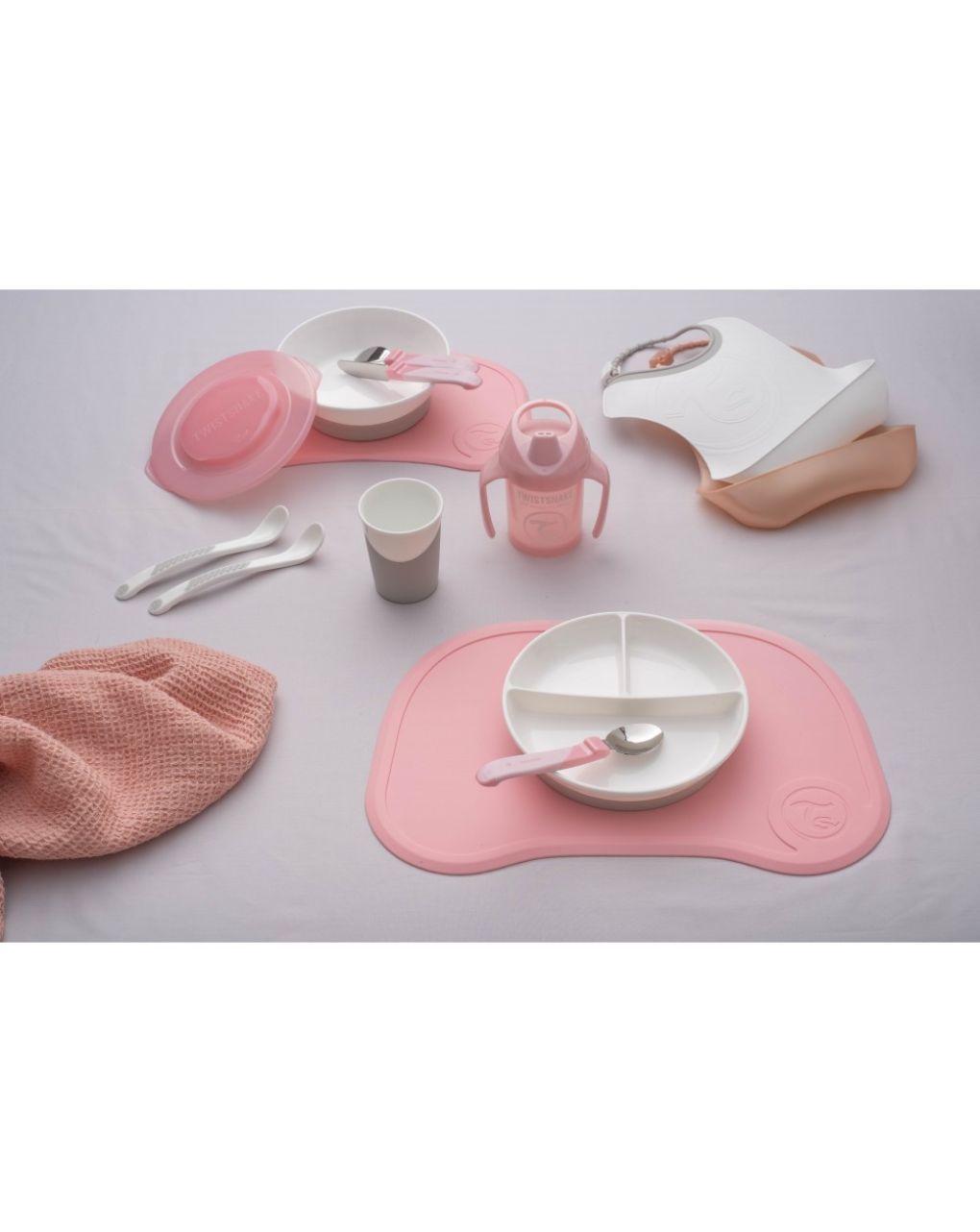 Twistshake ανοξείδωτο σετ κουτάλι, μαχαίρι, πιρούνι 12m+ pastel pink 32-08-78209 - Twistshake