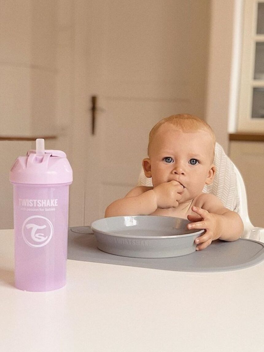 Twistshake σουπλά click-mat mini & πιάτο 6m+ pastel grey 32-08-78442 - Twistshake