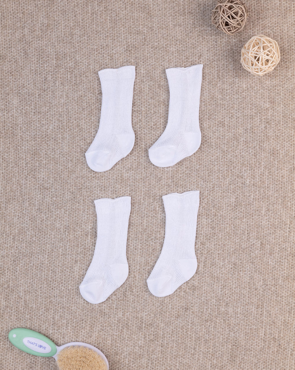 βρεφικά καλτσάκια βαμβακερά πακέτο x2 για τις πρώτες μέρες unisex - Prénatal