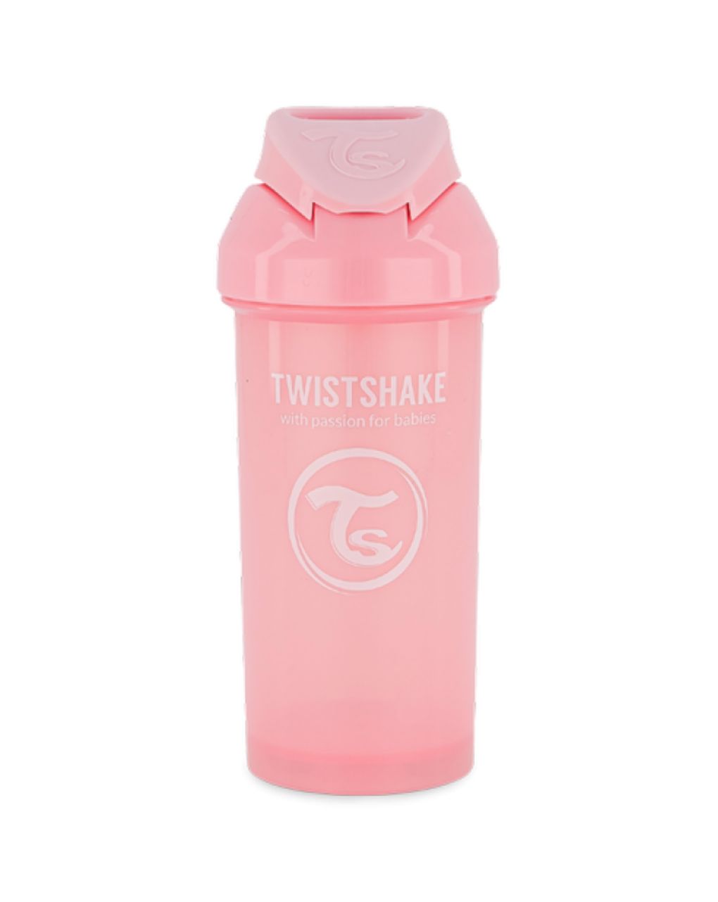 Twistshake κύπελλο straw cup 360ml 6m+ pastel pink 32-08-78588