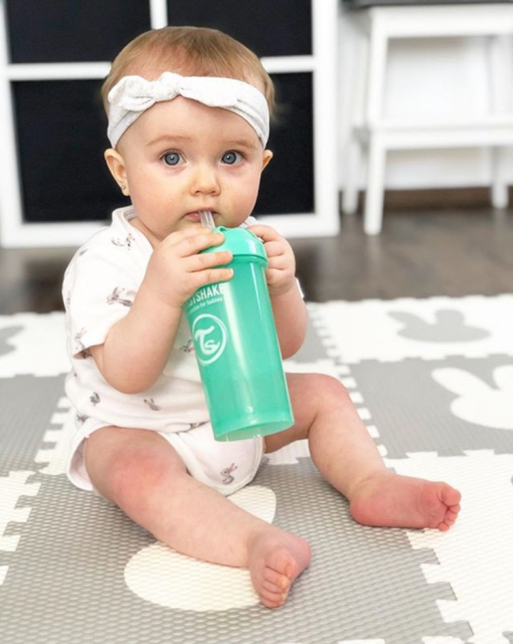 Twistshake κύπελλο straw cup 360ml 6m+ pastel green 32-08-78590 - Twistshake