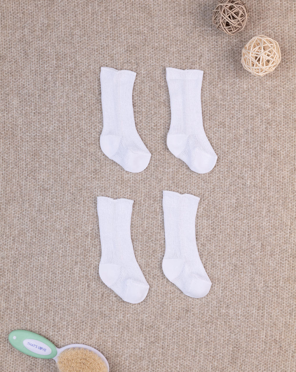 βρεφικά καλτσάκια βαμβακερά πακέτο x2 για τις πρώτες μέρες unisex - Prénatal