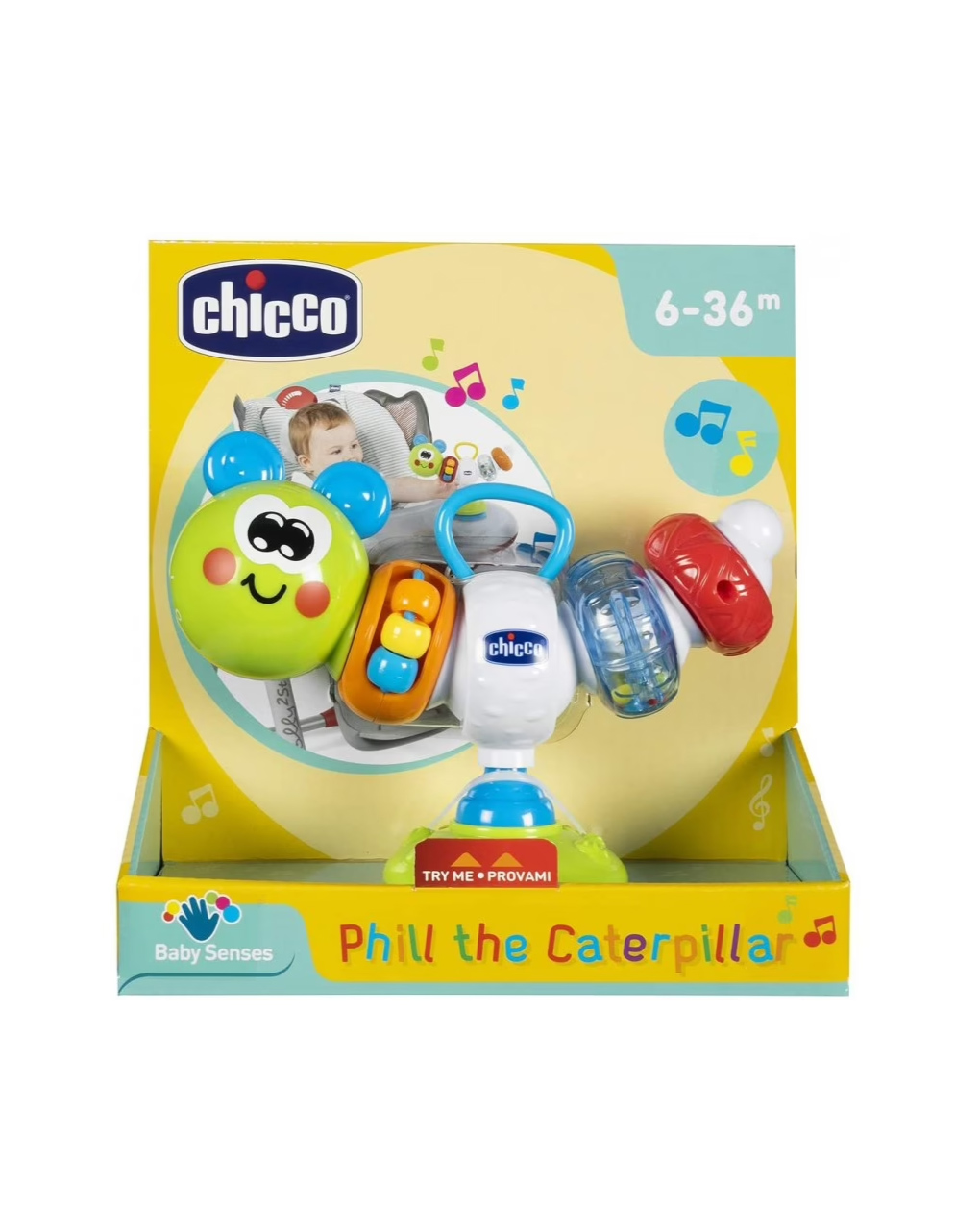 Chicco phil the caterpillar η κάμπια για κάθισμα φαγητού y02-10036-00 - Chicco