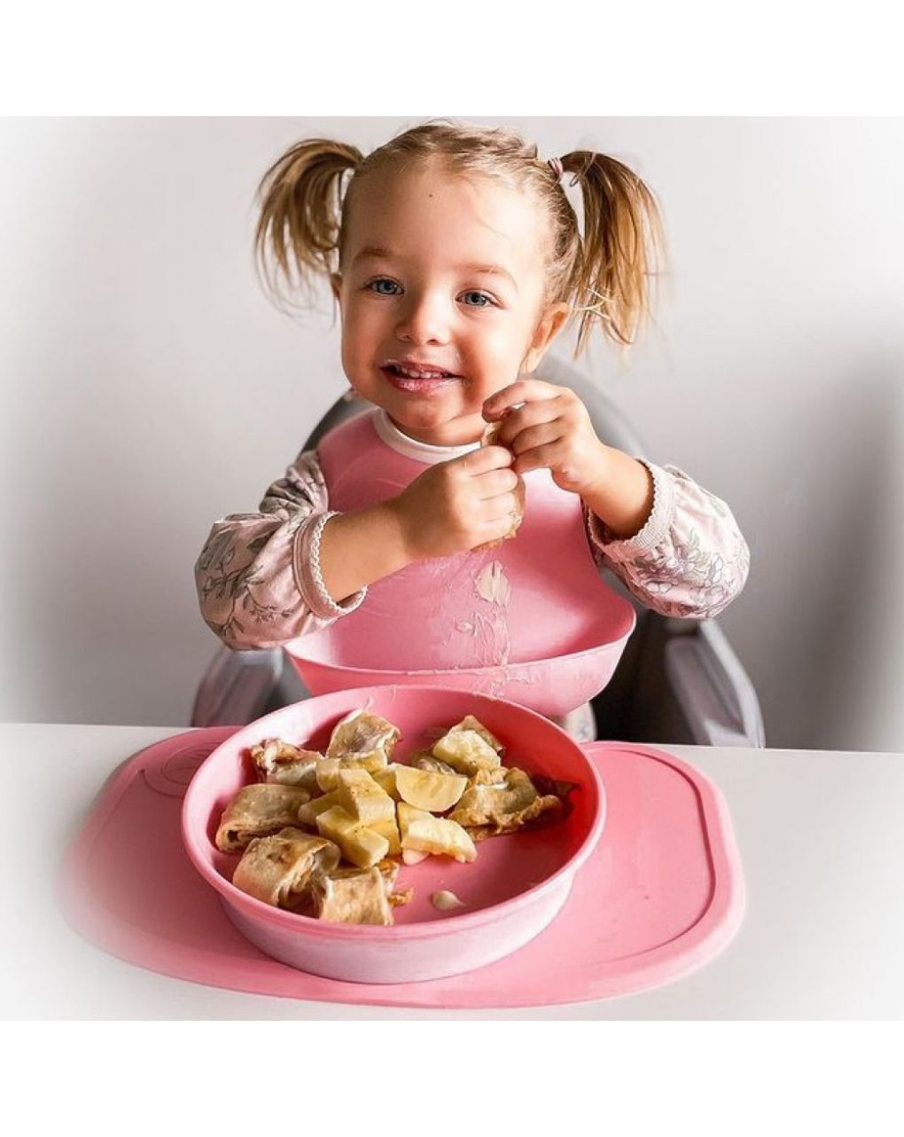 Twistshake σουπλά click-mat mini & πιάτο 6m+ pastel pink 32-08-78439 - Twistshake