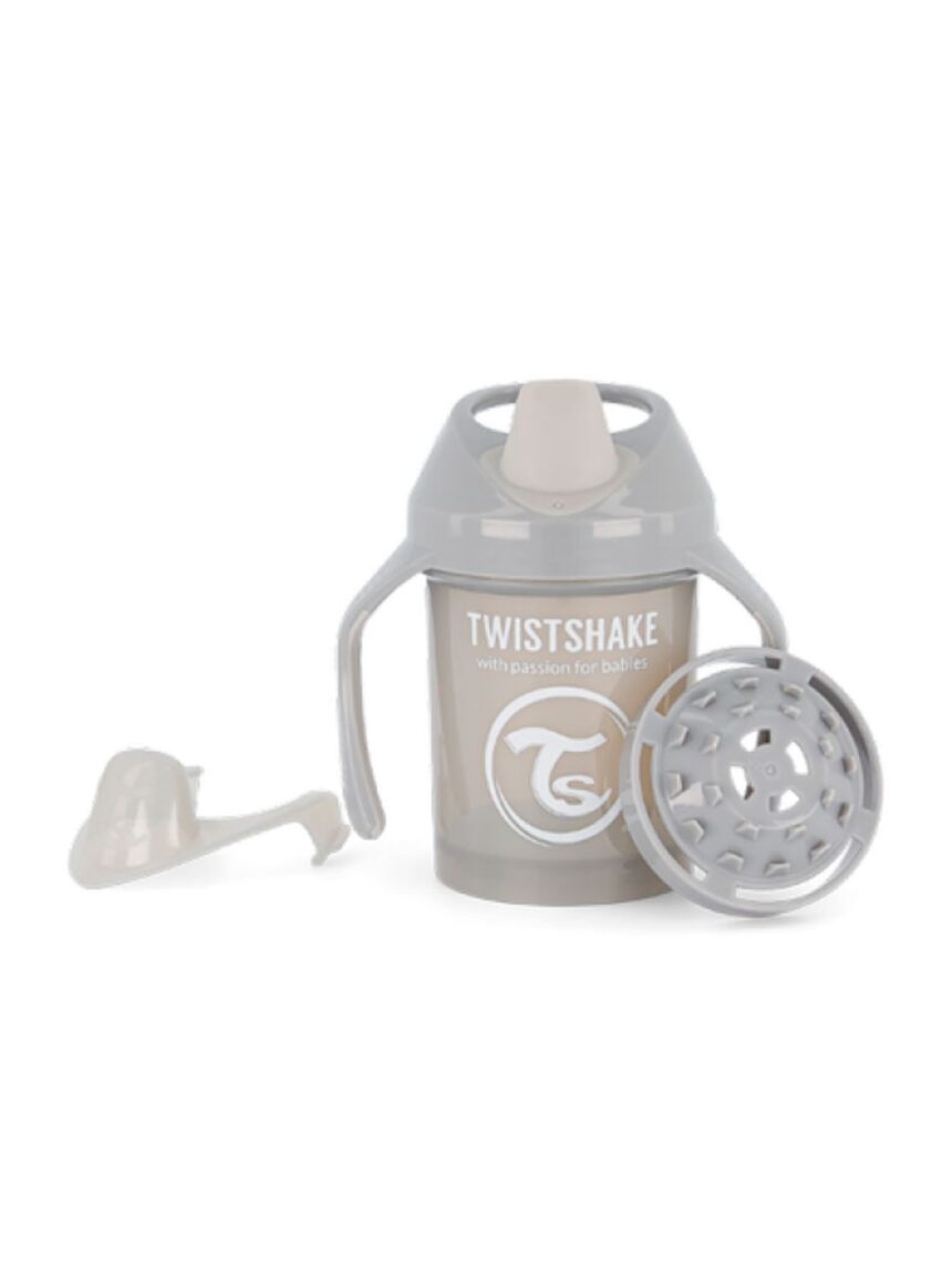 Twistshake κύπελλο mini cup 230ml 4m+ pastel grey με μίξερ φρούτων 32-08-78272 - Twistshake