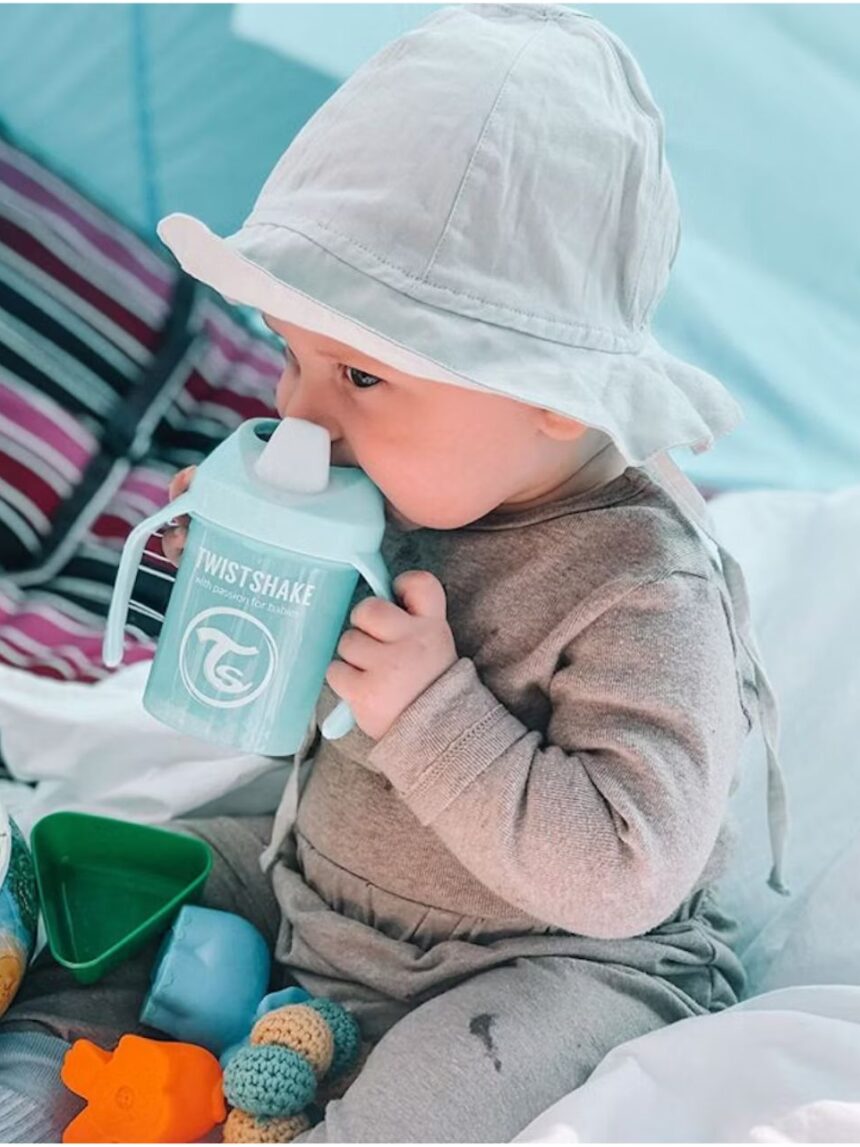 Twistshake κύπελλο mini cup 230ml 4m+ pastel blue με μίξερ φρούτων 32-08-78268 - Twistshake