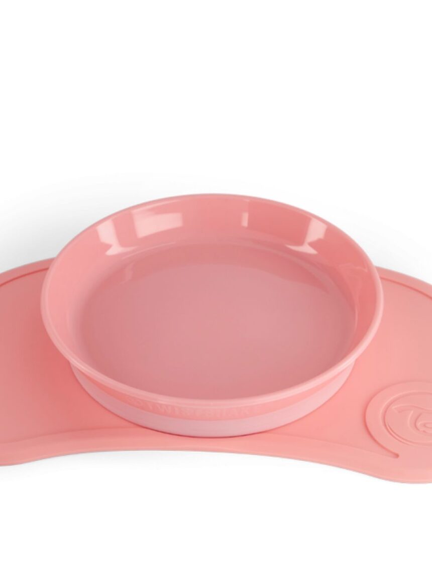 Twistshake σουπλά click-mat mini & πιάτο 6m+ pastel pink 32-08-78439 - Twistshake
