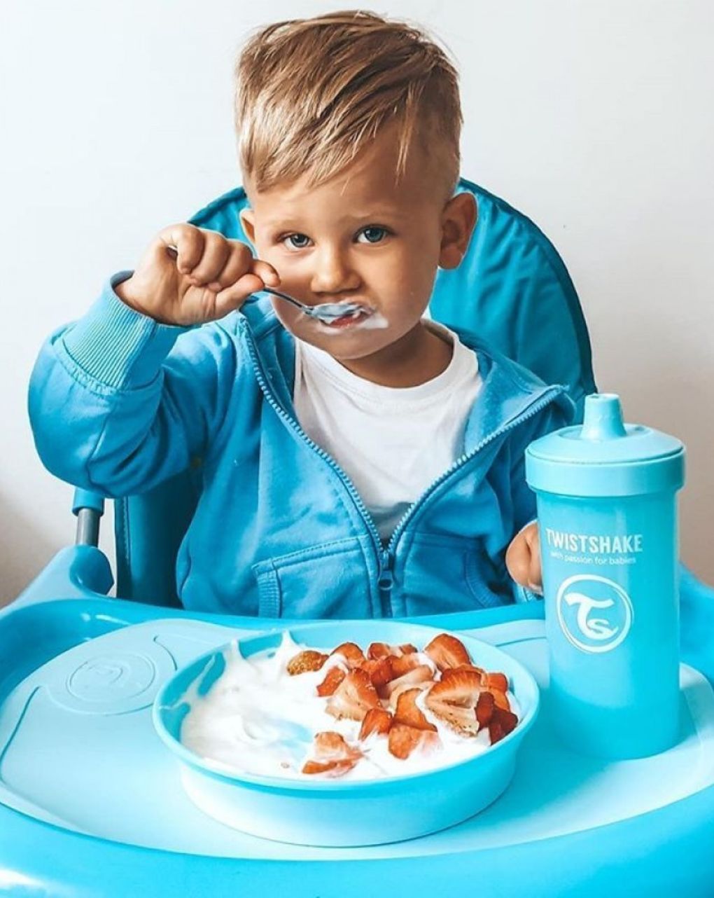 Twistshake σουπλά click-mat mini & πιάτο 6m+ pastel blue 32-08-78440 - Twistshake