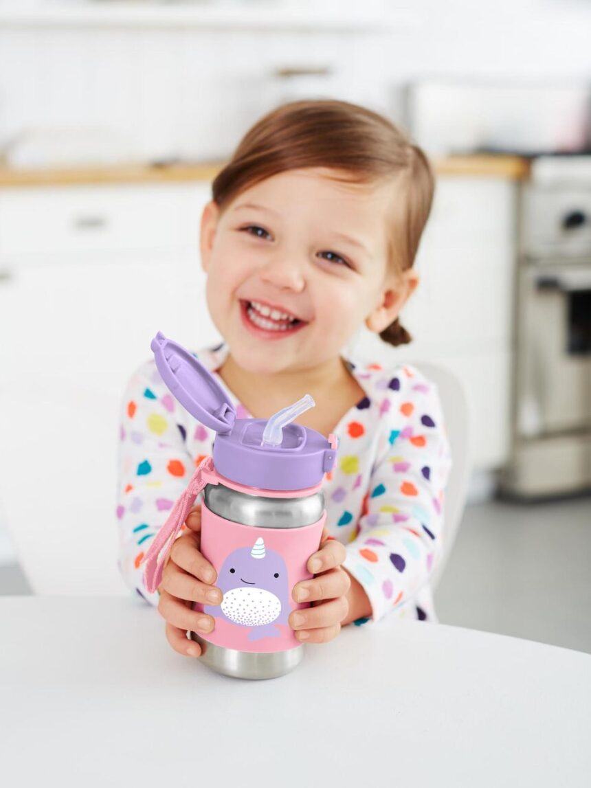 Skip hop zoo stainless steel παγούρι με καλαμάκι 350ml narwhal 29-2903010-30 - SKIP HOP
