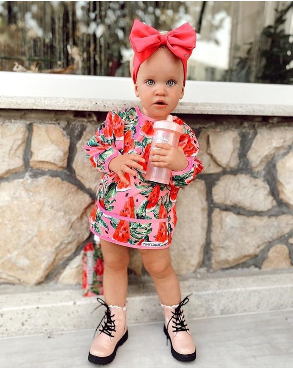 Twistshake μακρυμάνικη σαλιάρα watermelon 32-08-78512 - Twistshake