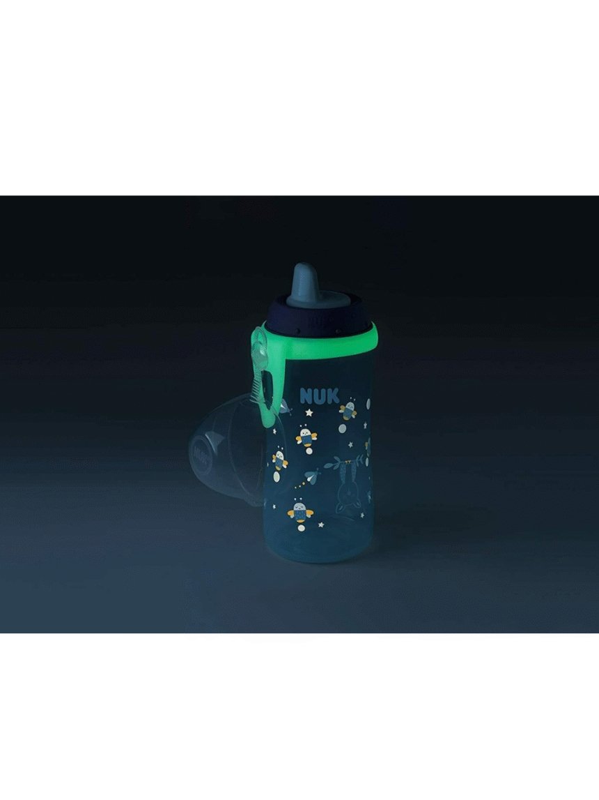 Nuk παγουράκι με ρύγχος first choice kiddy cup night 12+m μπλε 300ml - Nuk