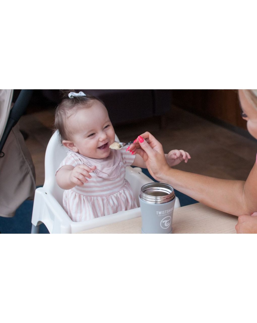 Twistshake ισοθερμικό δοχείο φαγητού 350ml pastel grey 32-08-78751 - Twistshake