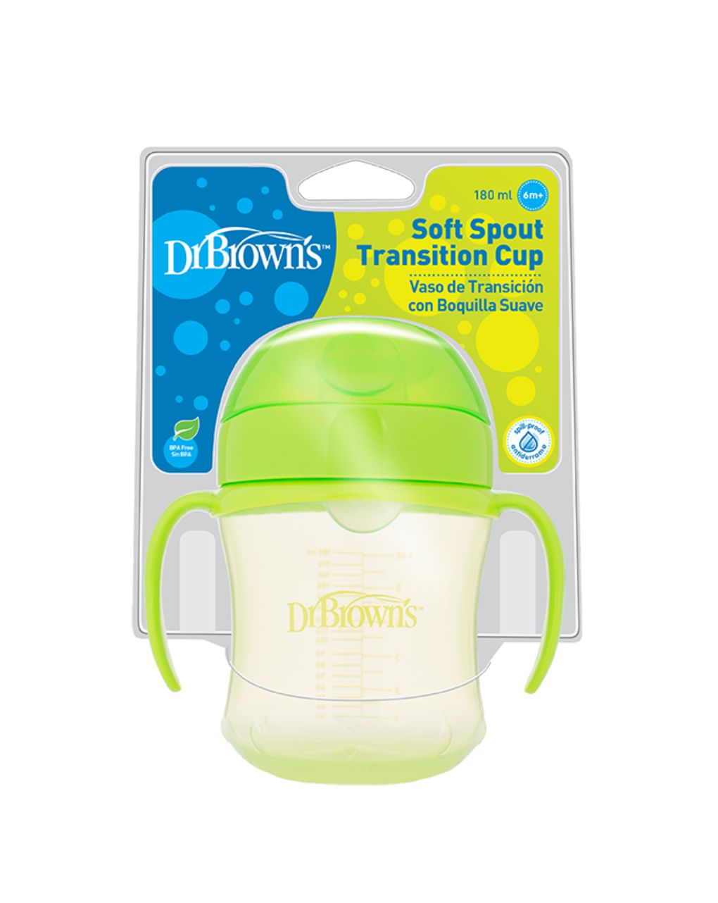 Dr. brown's εκπαιδευτικό ποτηράκι soft spout transition cup 6m+ 180ml 112.70.1hc.175 (διάφορα σχέδια) - Dr Browns