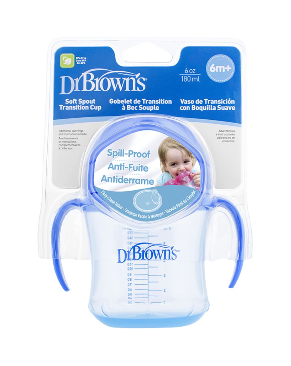 Dr. brown's εκπαιδευτικό ποτηράκι soft spout transition cup 6m+ 180ml 112.70.1hc.175 (διάφορα σχέδια) - Dr Browns