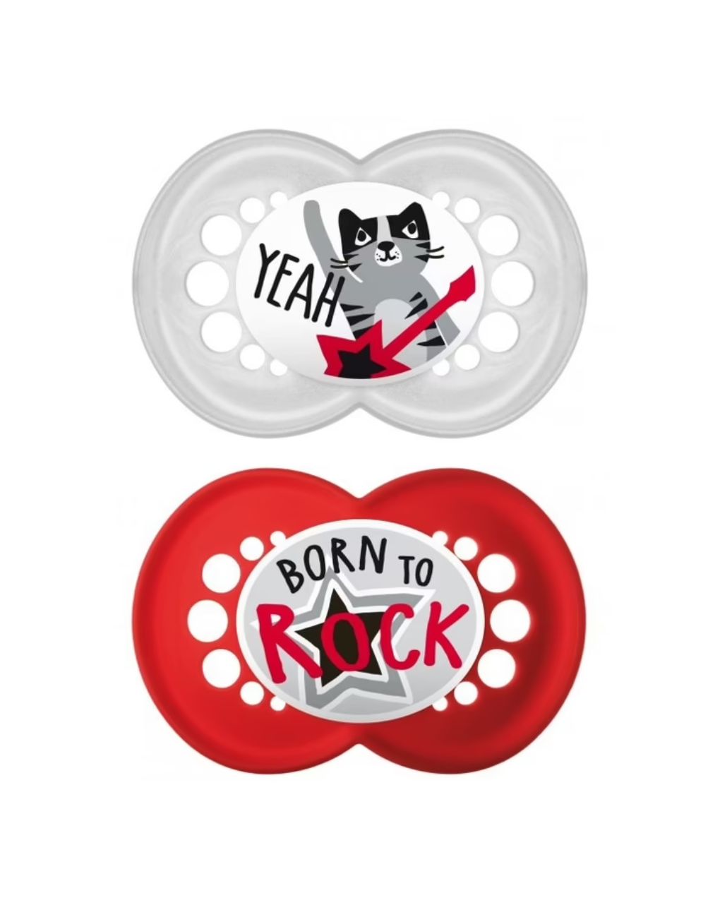 Mam ορθοδοντική πιπίλα σιλικόνης rock 'n roll 16m+, 2τμχ σε διάφορα σχέδια - Prénatal