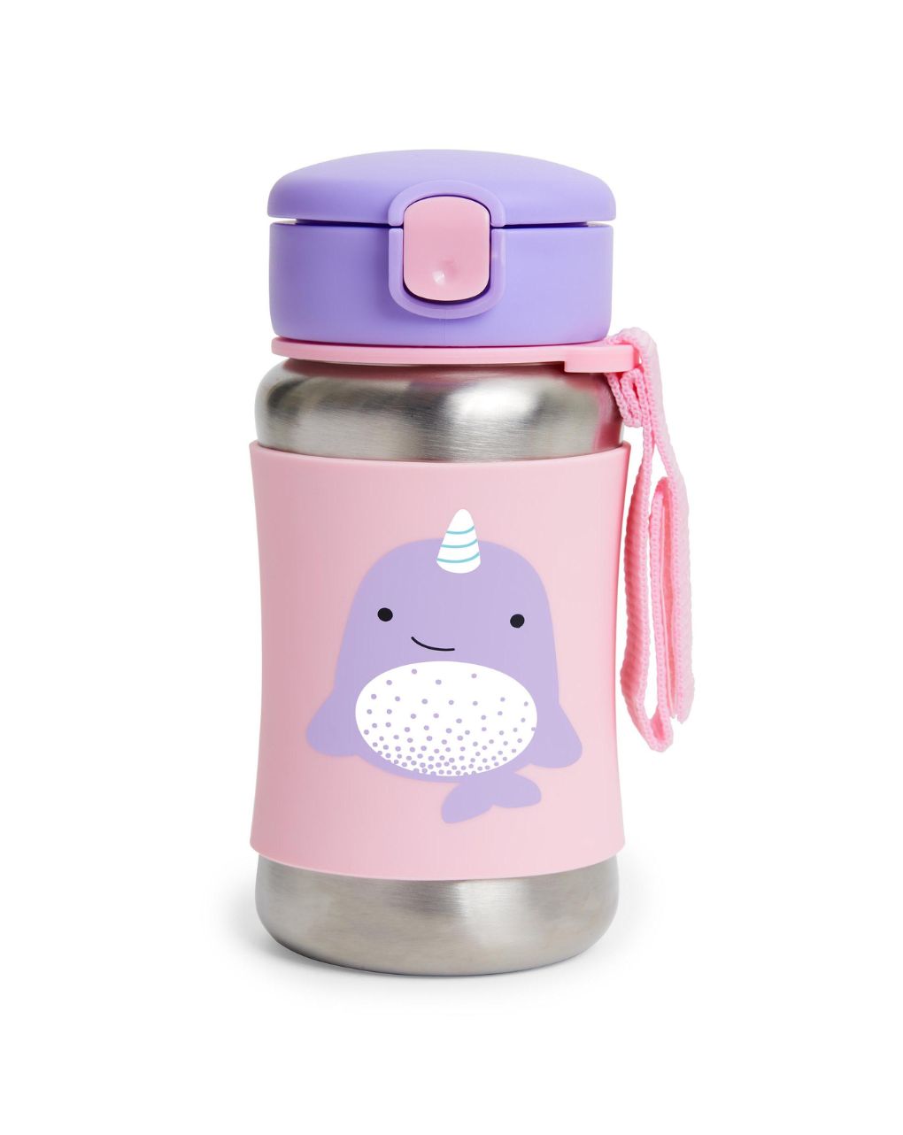 Skip hop zoo stainless steel παγούρι με καλαμάκι 350ml narwhal 29-2903010-30