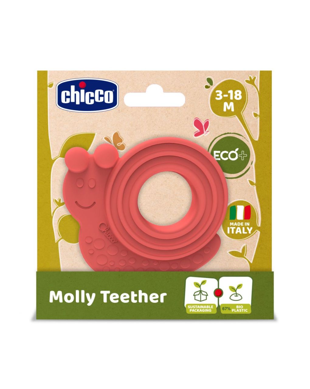 Chicco eco+ κρίκος οδοντοφυΐας 3-18m "σαλιγκάρι" y02-10490-00 - Chicco