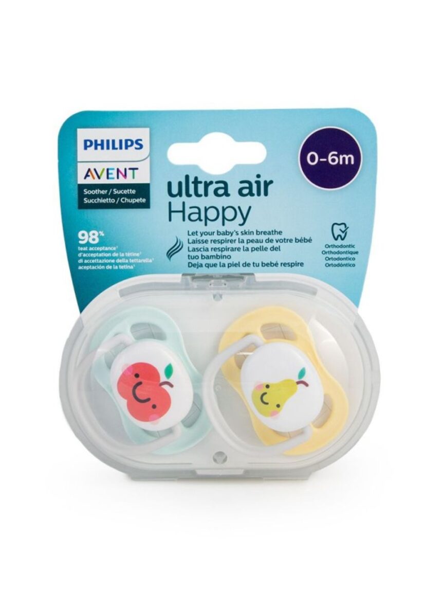 Philips avent πιπίλα oρθοδοντική σιλικόνης 2τμχ ultra air 0-6m, scf080/17 - Philips Avent