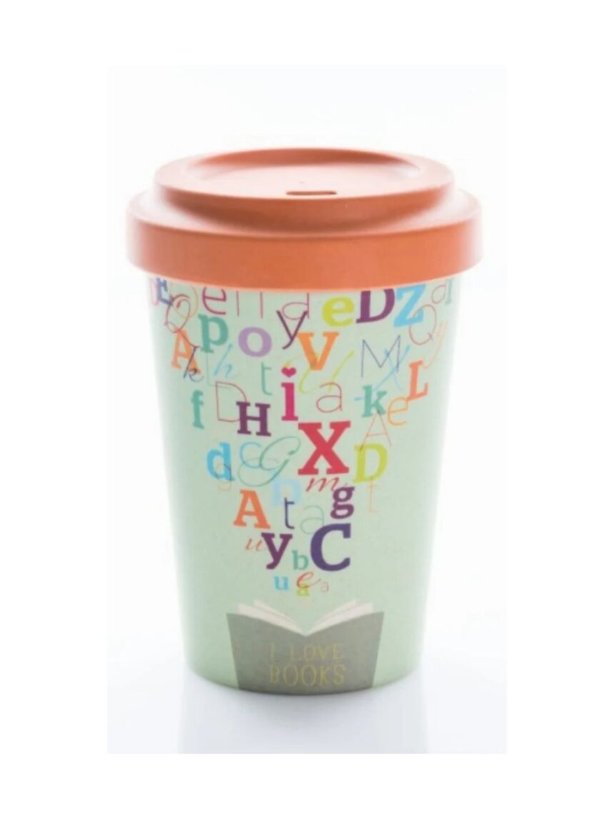 Chic mic ποτήρι bamboo 400ml σχέδιο i love books - Chic mic