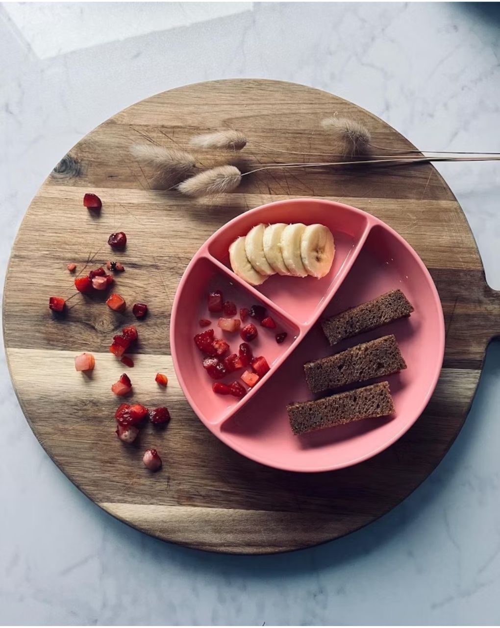 Twistshake πιάτο με χωρίσματα αντιολισθητικό 6m+ pastel pink 32-08-78169 - Twistshake