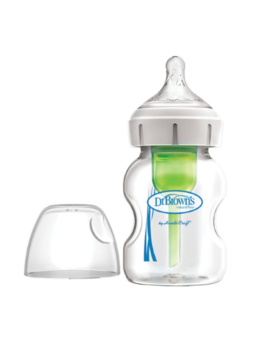 Dr. brown's options+ γυάλινο μπουκάλι με φαρδύ λαιμό κατά των κολικών 150ml 112.70.1hc.289 - Dr Browns