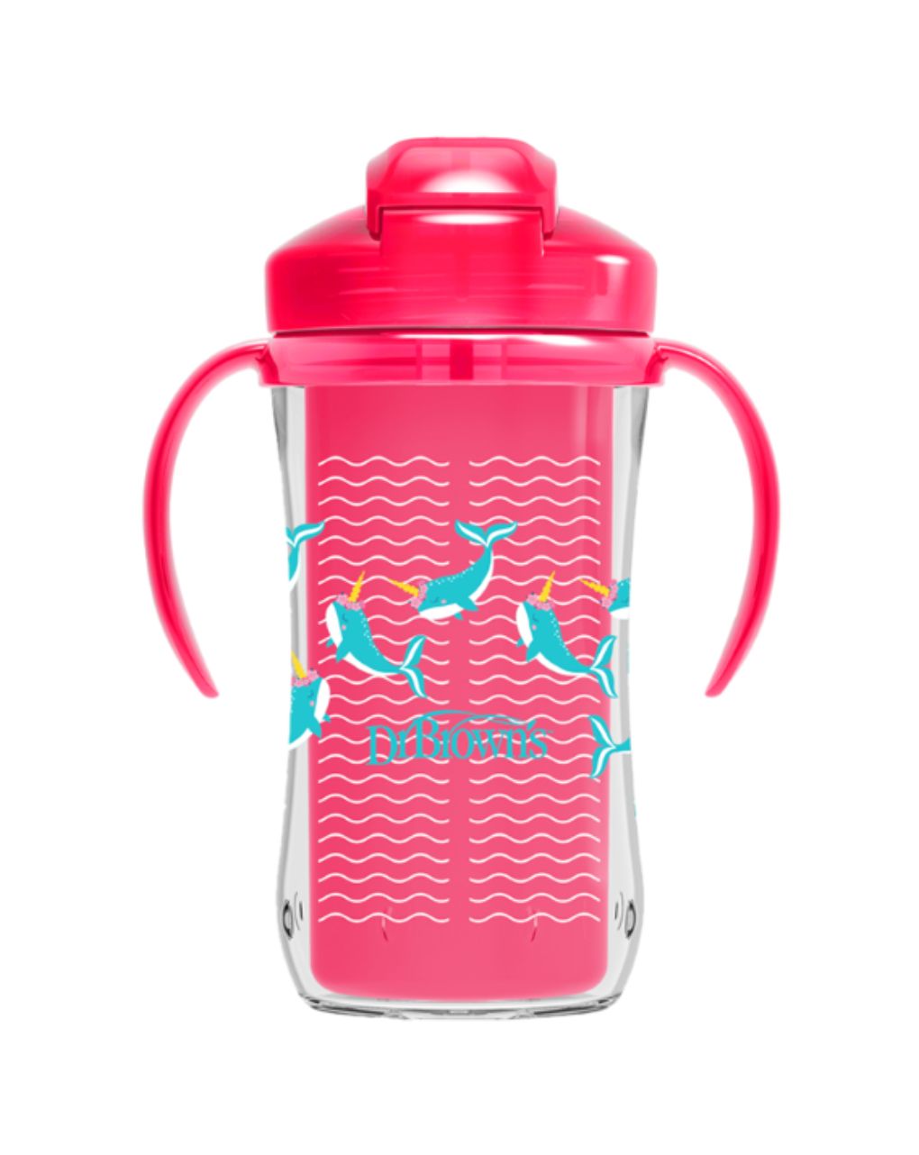 Dr. brown's παγούρι-θερμός με καλαμάκι 300ml 12m+ ροζ - Dr Browns