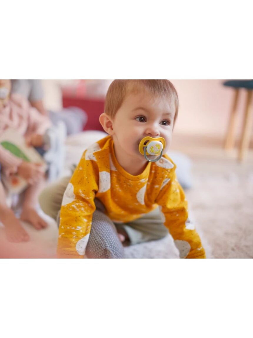 Philips avent πιπίλα oρθοδοντική σιλικόνης ultra air 2τμχ λεμόνι κίτρινο 6-18m, scf080/18 - Philips Avent