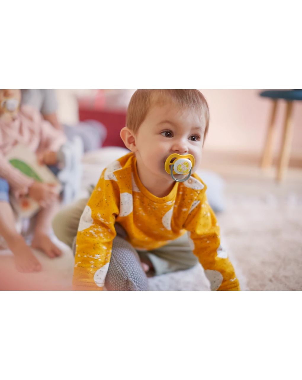 Philips avent πιπίλα oρθοδοντική σιλικόνης ultra air 2τμχ λεμόνι κίτρινο 6-18m, scf080/18 - Philips Avent