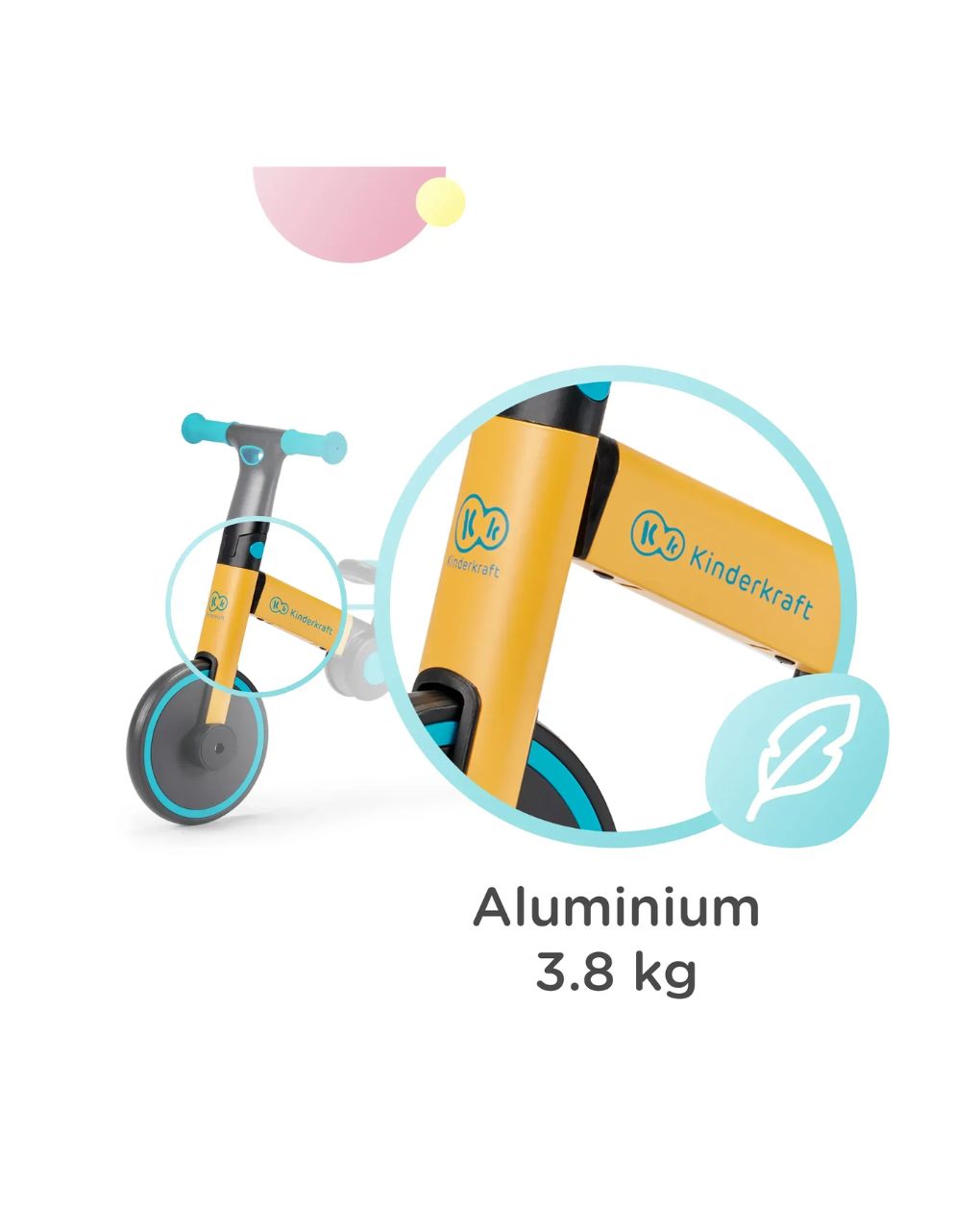 Kinderkraft πτυσόμενο τρίκυκλο ποδήλατο 4trike primrose yellow kr4tri00yel0000 - Kinderkraft